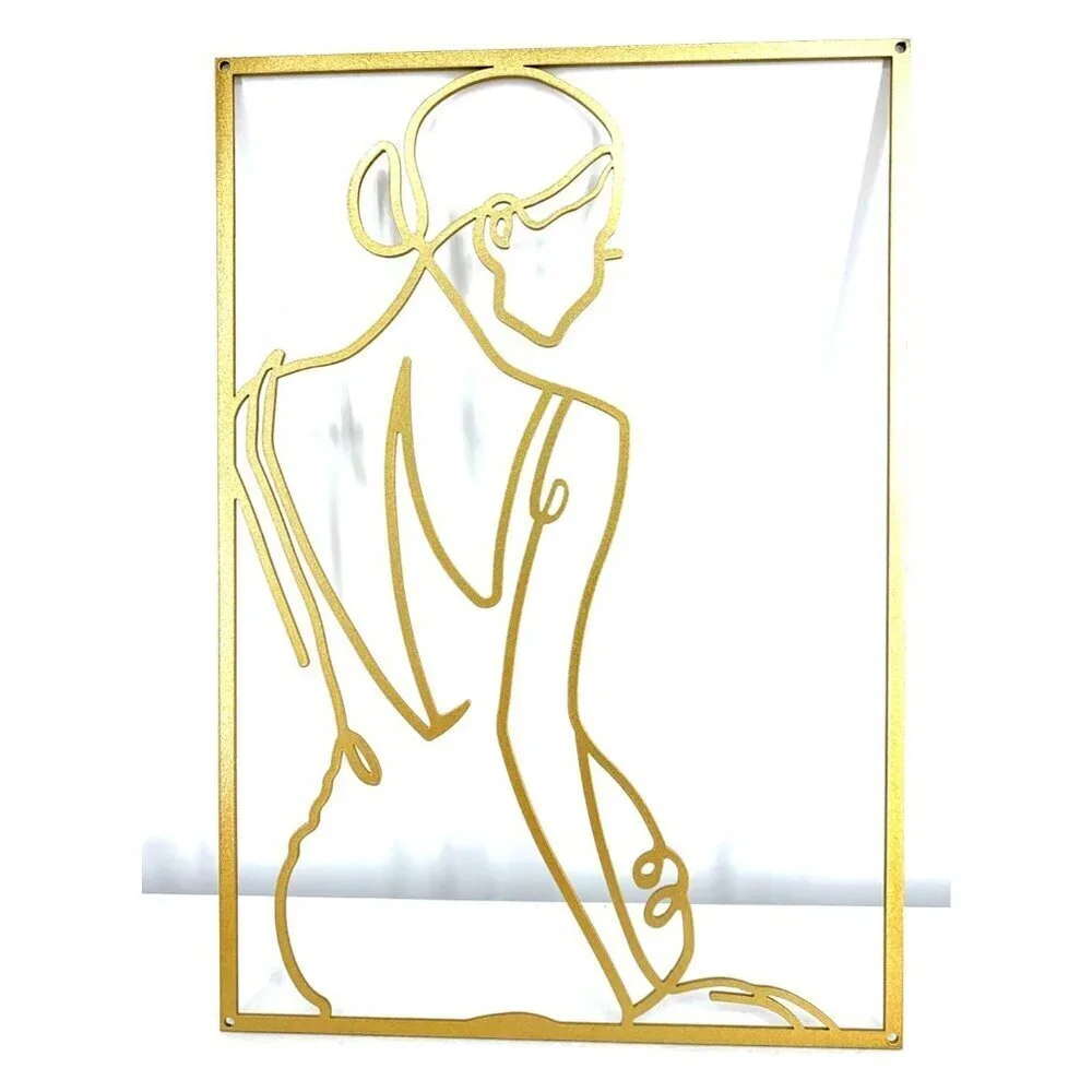 Female Body Wall Art Minimalist Gold Wall Decor Line Modern 17 x 12